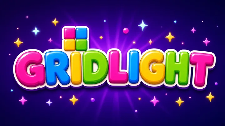 Gridlight logo made of glowing jelly blocks